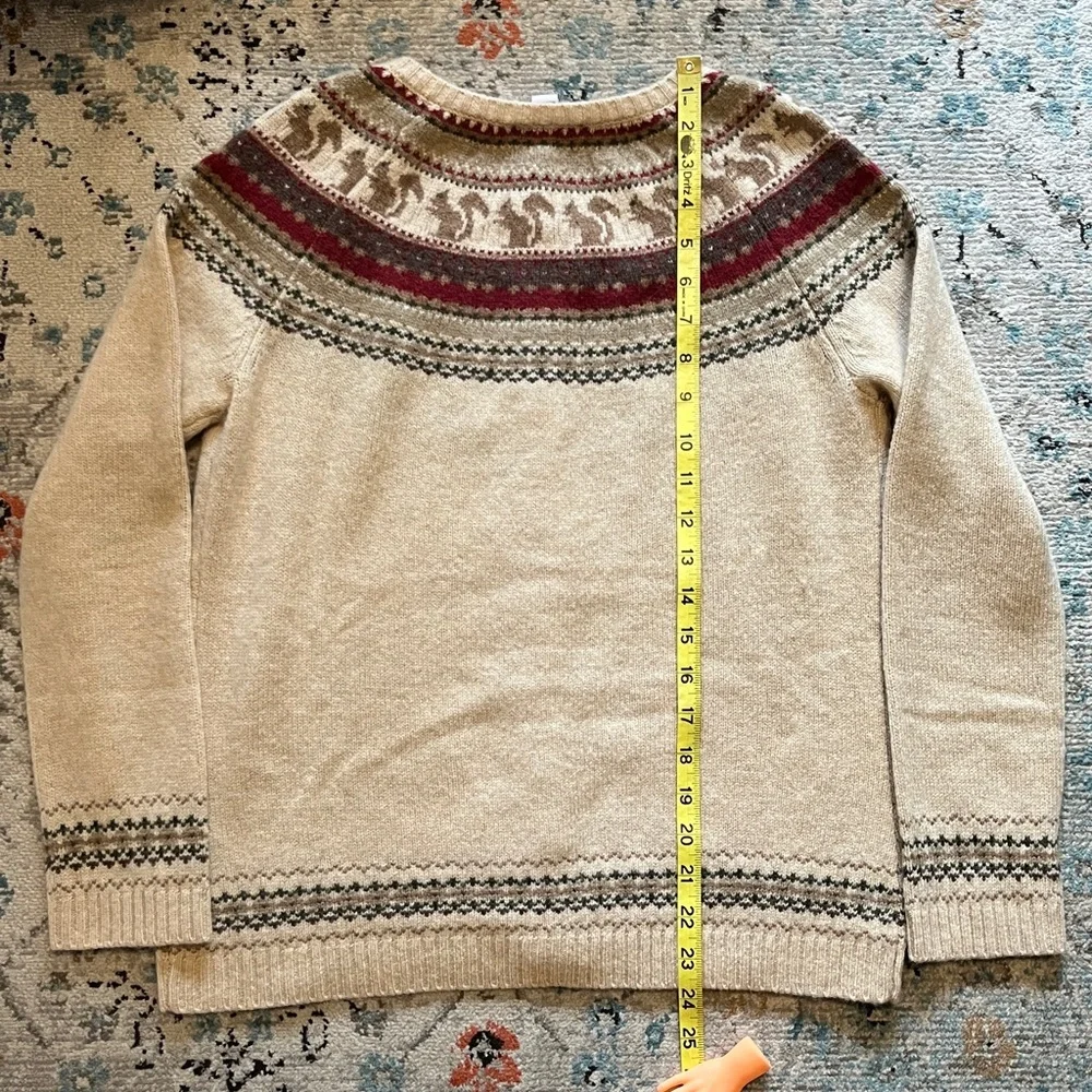 Appleseed’s Squirrel Fair Isle Wool Cardigan Sweater - Picture 15 of 17